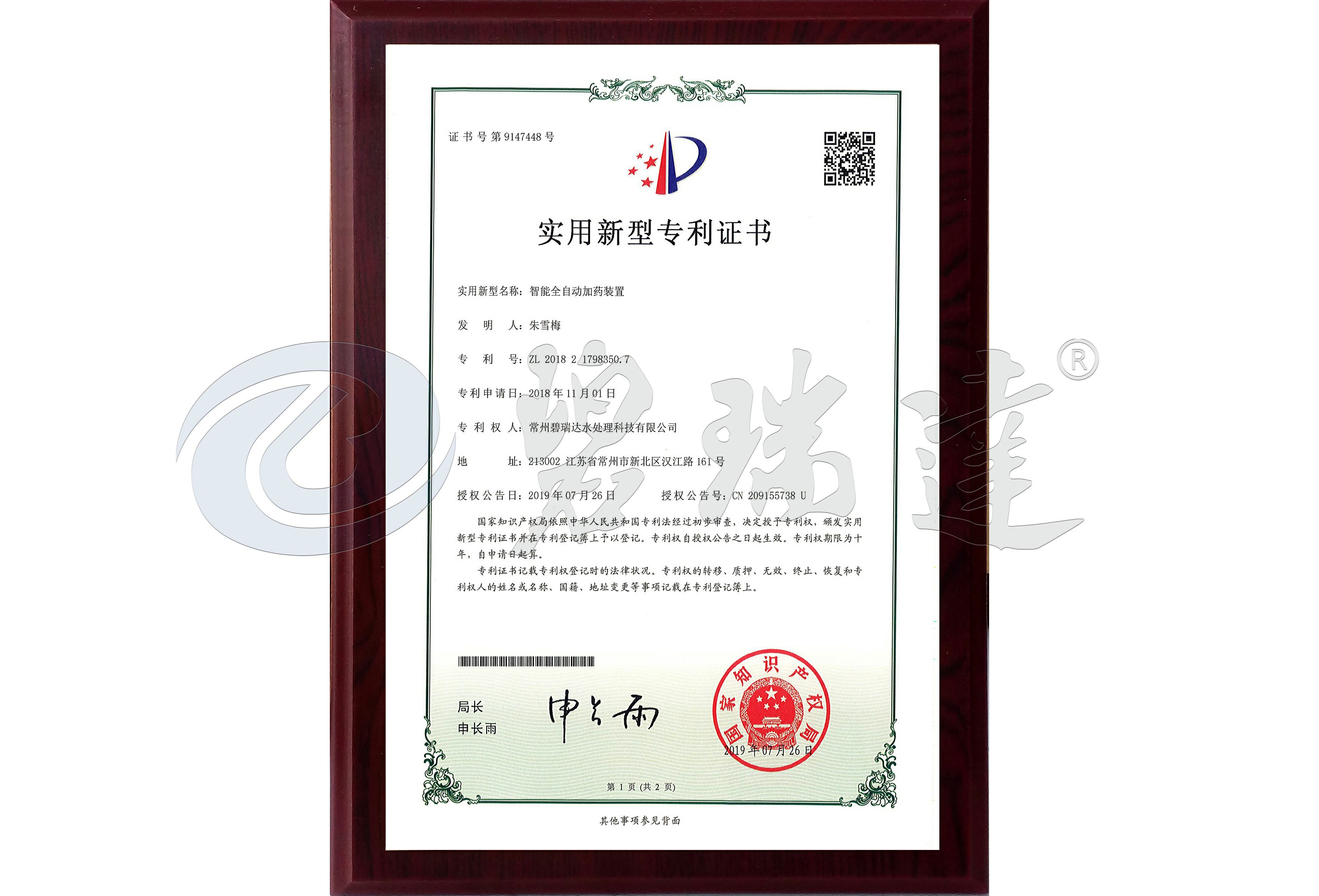 實用新型專利（智能全自動加藥裝